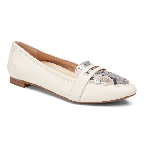 Vionic Flats Ireland - Savannah Flat Cream - Womens Shoes Ireland | QUDMK-7093